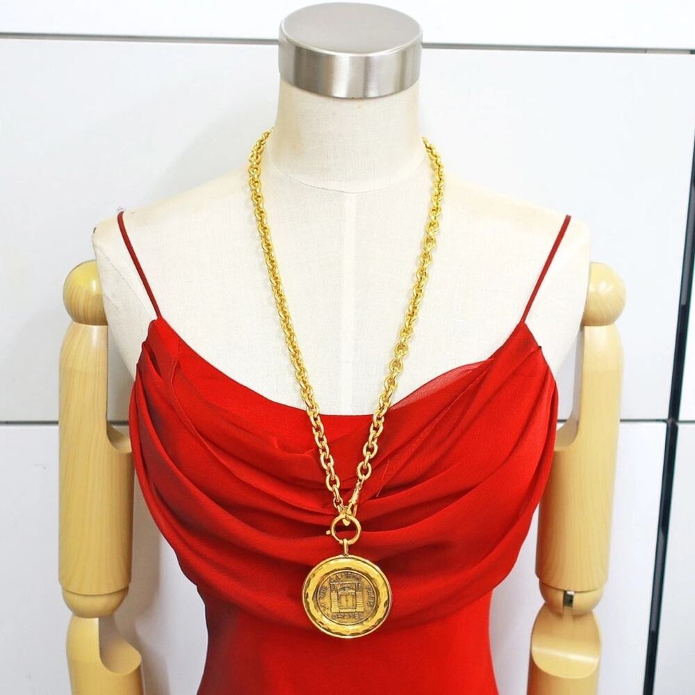 CHANEL Gold Plated CC Logos Cambon Charm Vintage Necklace Pendant - Picture 4 of 8